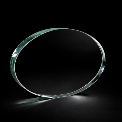 Trophäe ovales Glas 21x15cm