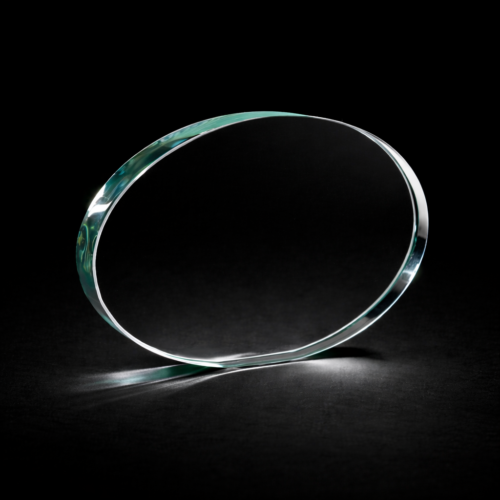 Trophäe Ovales Glas 18x12cm
