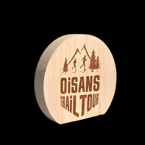 Runde gravierte holztrophäe 15cm