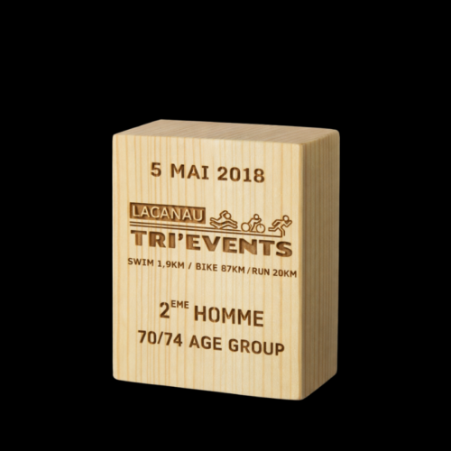 Trophäe aus Holz gravierte Totem 9cm x 9cm
