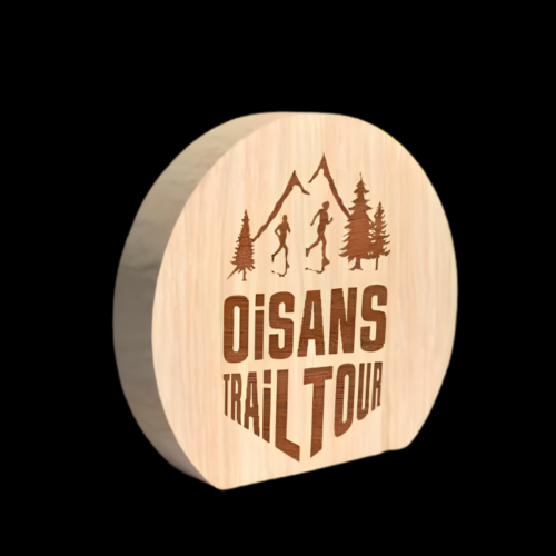 Runde gravierte holztrophäe 18cm