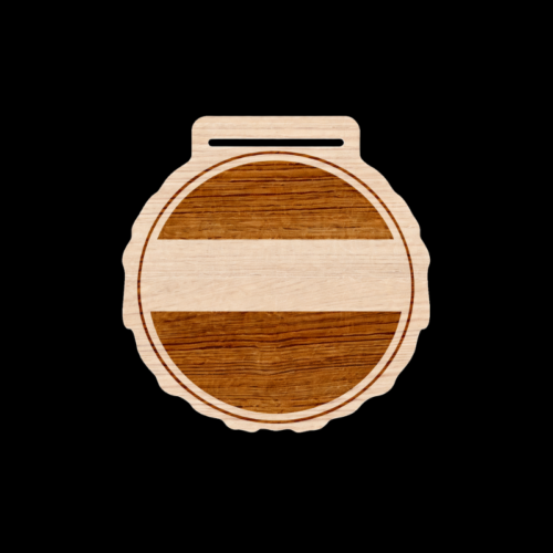 Gravierte hölzerne Medaille 60mm - 5mm Log