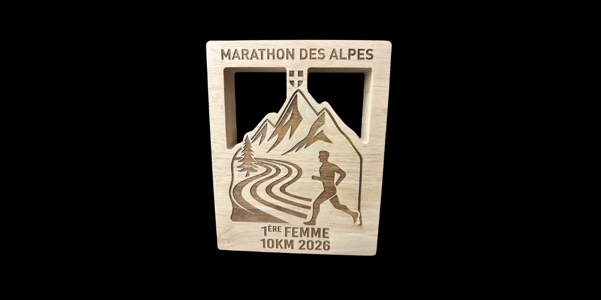 trophées marathon des alpes 2026 bois cnc gravé origine france garantie