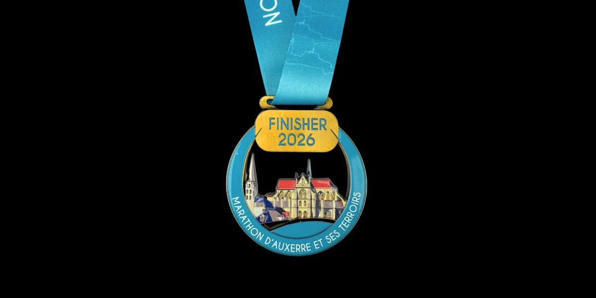 médaille marathon d auxerre et ses terroirs 2026 zamac recyclé