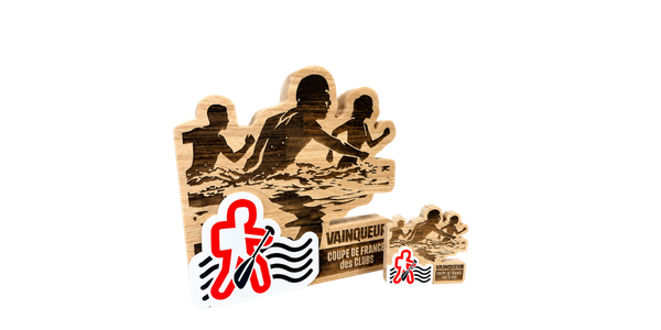Trophée en bois de la Coupe de France des Clubs de Longe Côte 2026